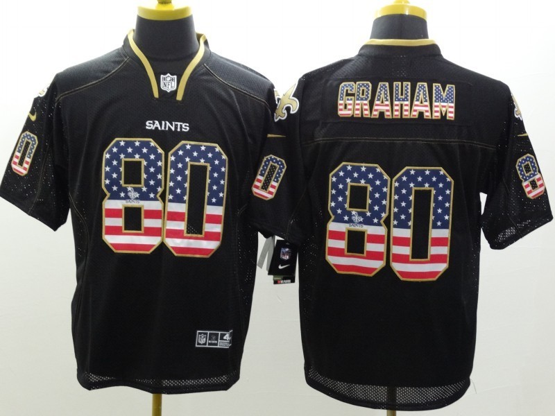 Men's New Orleans Saints Jimmy Graham #80 Black Jersey